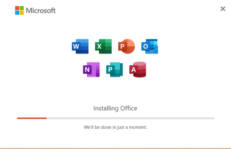 Microsoft Office 2021 Professional Plus setup and installation screen