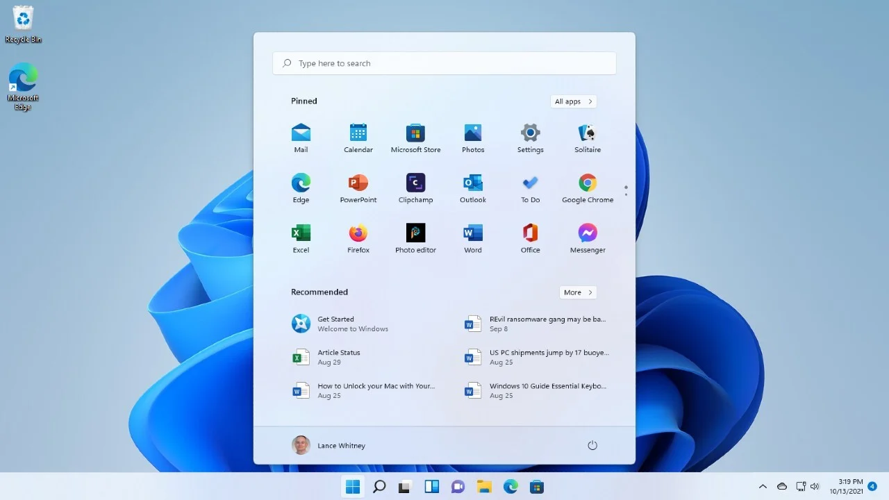 Windows 11 Home Start Menu